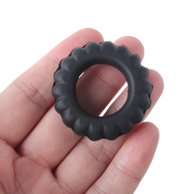 Banoch Cockring set van zwart siliconen 4 delig (5)
