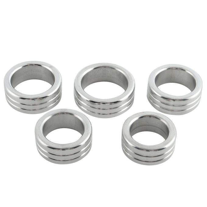Banoch glansring groef eikelring Metaal cockring 5 diameters van boven zijkant gezien