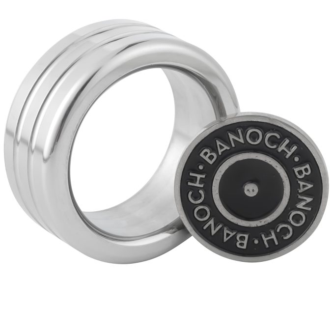 Banoch glansring groef eikelring Metaal cockring staand met banoch pin