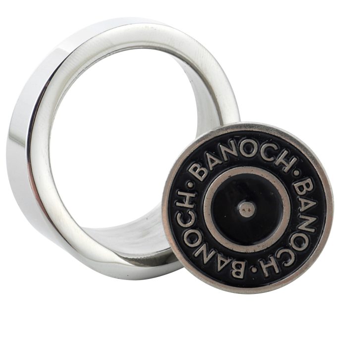 Banoch glansring oval eikelring Metaal cockring met banoch pin