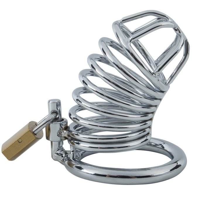 Banoch Cockcage Zilver metaal Chastity Cage met 3 ringen 40 mm, 45 mm & 50 mm (12)