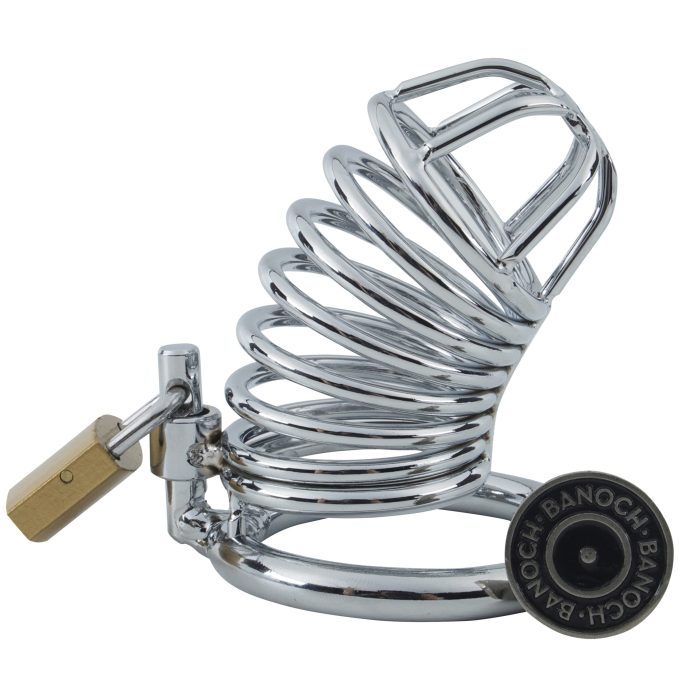 Banoch Cockcage Zilver metaal Chastity Cage met 3 ringen 40 mm, 45 mm & 50 mm (13)