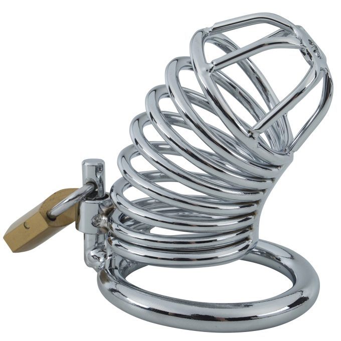Banoch Cockcage Zilver metaal Chastity Cage met 3 ringen 40 mm, 45 mm & 50 mm (4)