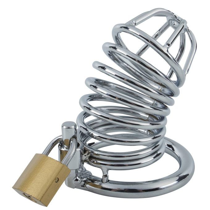 Banoch Cockcage Zilver metaal Chastity Cage met 3 ringen 40 mm, 45 mm & 50 mm (5)