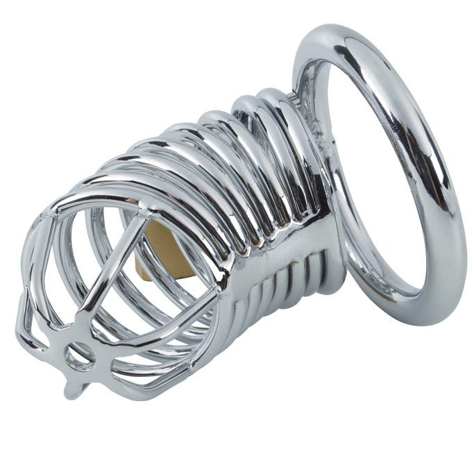 Banoch Cockcage Zilver metaal Chastity Cage met 3 ringen 40 mm, 45 mm & 50 mm (7)