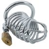 Banoch Cockcage Zilver metaal Chastity Cage met 3 ringen 40 mm, 45 mm & 50 mm (9)