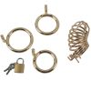 Banoch Cockcage Goud metaal Chastity Cage met 3 ringen 40 mm, 45 mm & 50 mm (1)