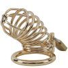 Banoch Cockcage Goud metaal Chastity Cage met 3 ringen 40 mm, 45 mm & 50 mm (5)