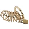 Banoch Cockcage Goud metaal Chastity Cage met 3 ringen 40 mm, 45 mm & 50 mm (9)