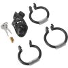 Banoch Cockcage resin zwart 3 scharnierende ringen 45 mm, 50 mm & 55 mm (2)