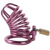 Banoch Cockcage roze metaal Chastity Cage met 3 ringen 40 mm, 45 mm & 50 mm (5)