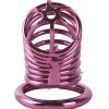 Banoch Cockcage roze metaal Chastity Cage met 3 ringen 40 mm, 45 mm & 50 mm (8)