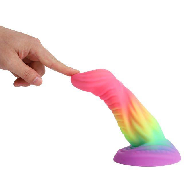 Banoch Dildo lizard rainbow siliconen zuignap fantasy (13)