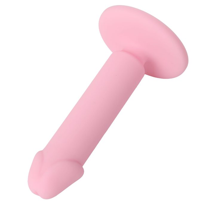 Banoch Dildo recht met eikel glad siliconen met zuignap roze (7)