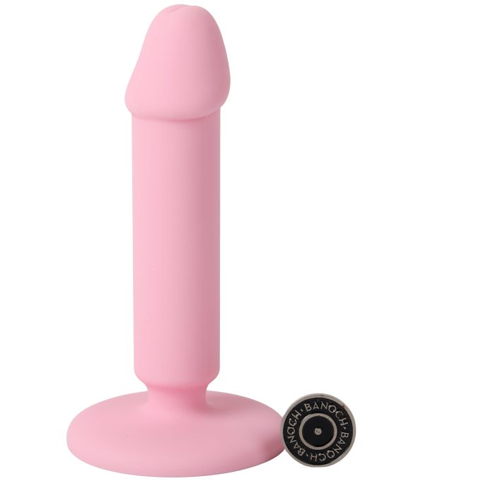 Banoch Dildo recht met eikel glad siliconen met zuignap roze (8)